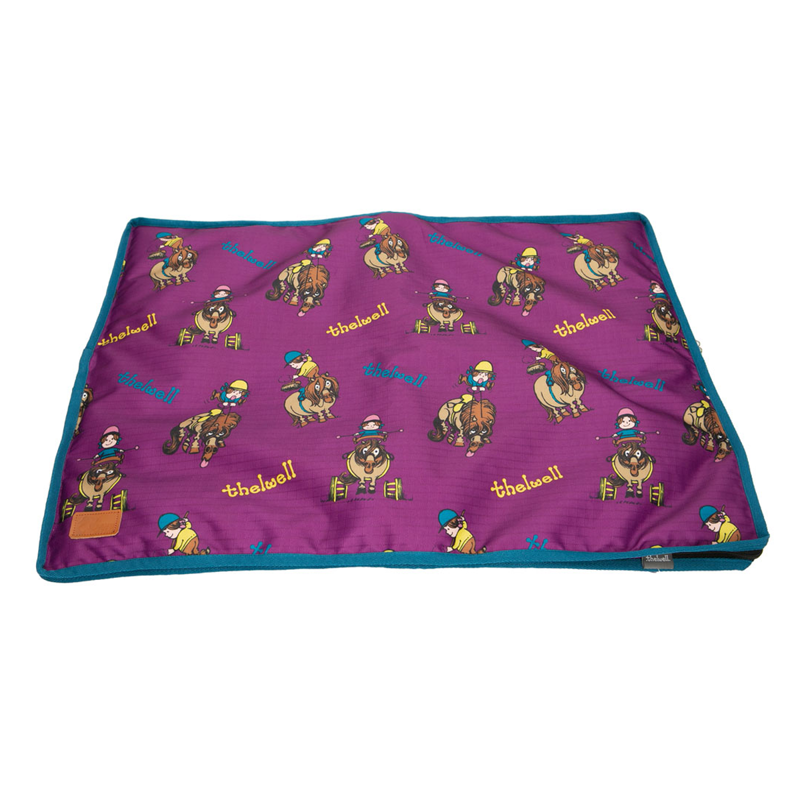 Benji and Flo Thelwell Collection Pony Friends Dog Bed - Imperial Purple/Pacific Blue-1